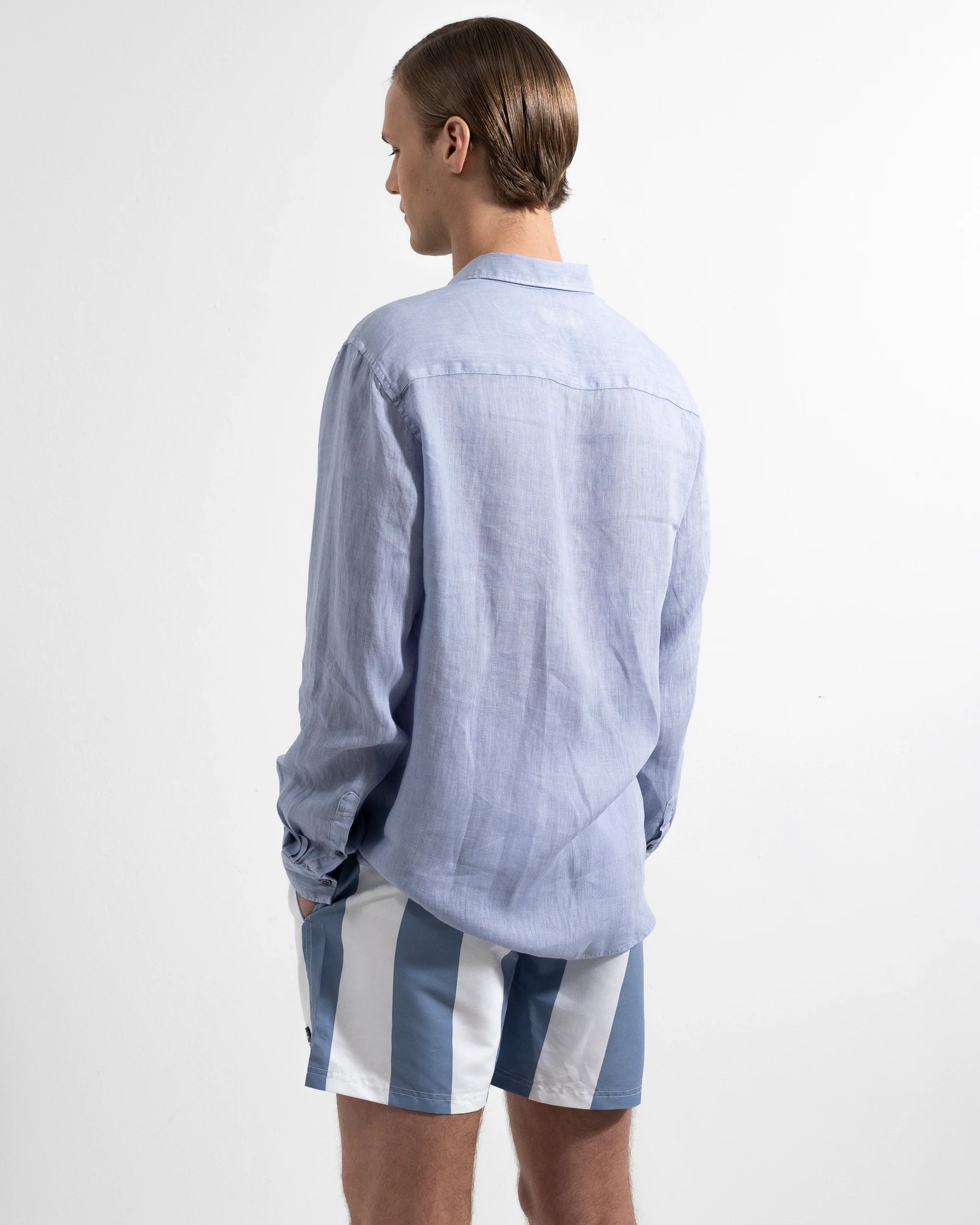 Ljung Washed Linen Shirt Ice Blue