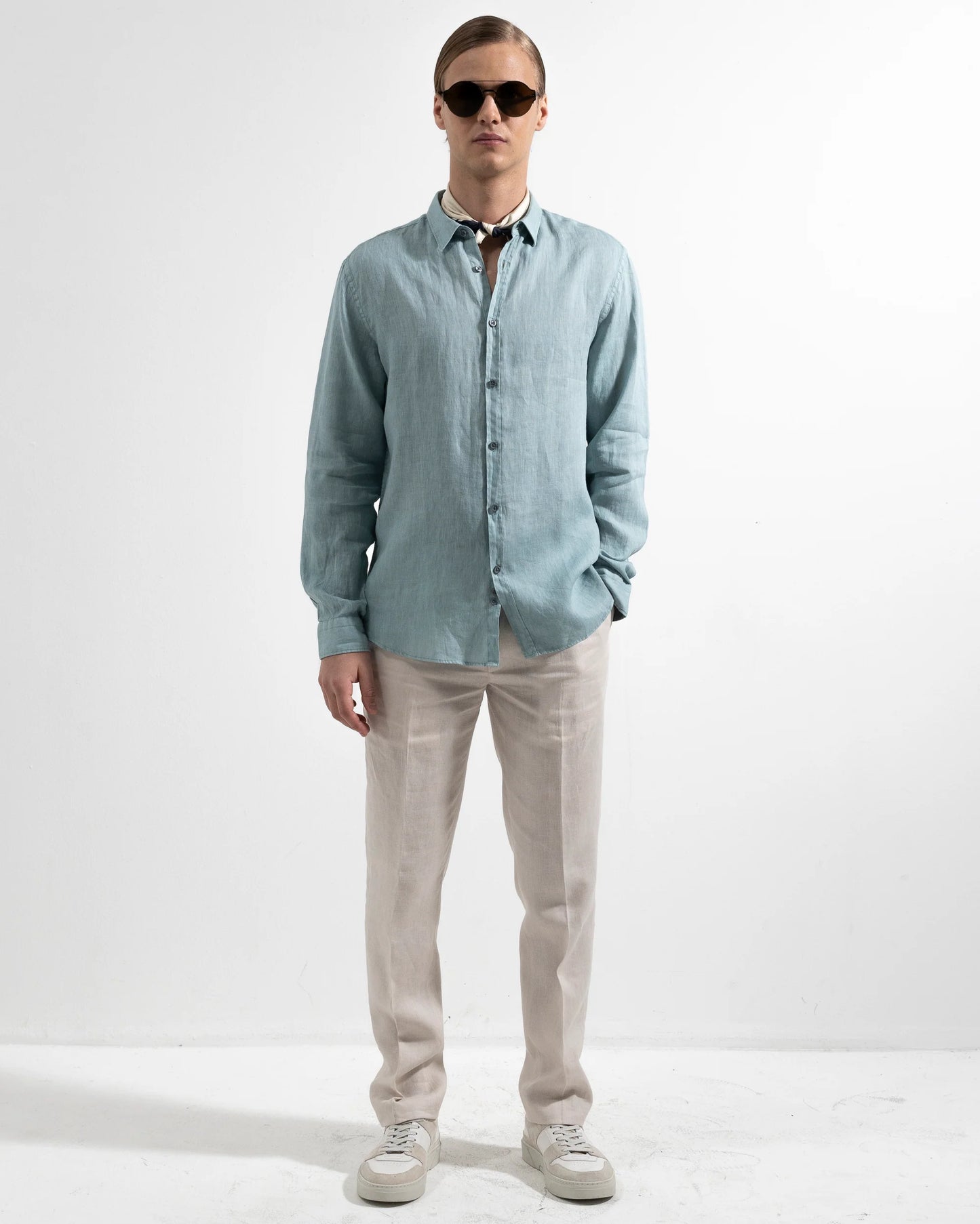 Ljung Washed Linen Shirt Light Mint