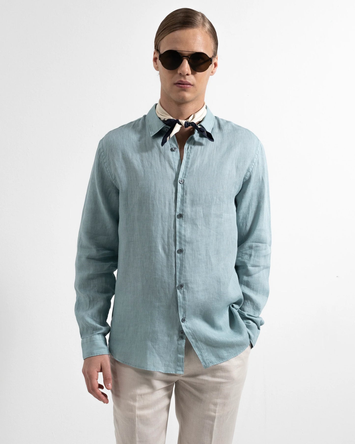 Ljung Washed Linen Shirt Light Mint