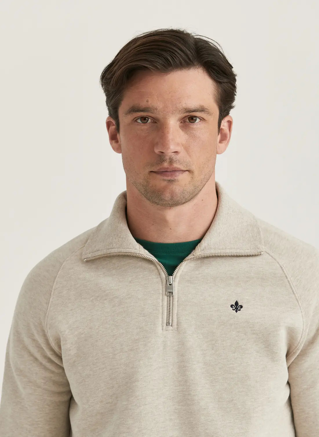 Morris Maryon Half Zip Sweatshirt Khaki