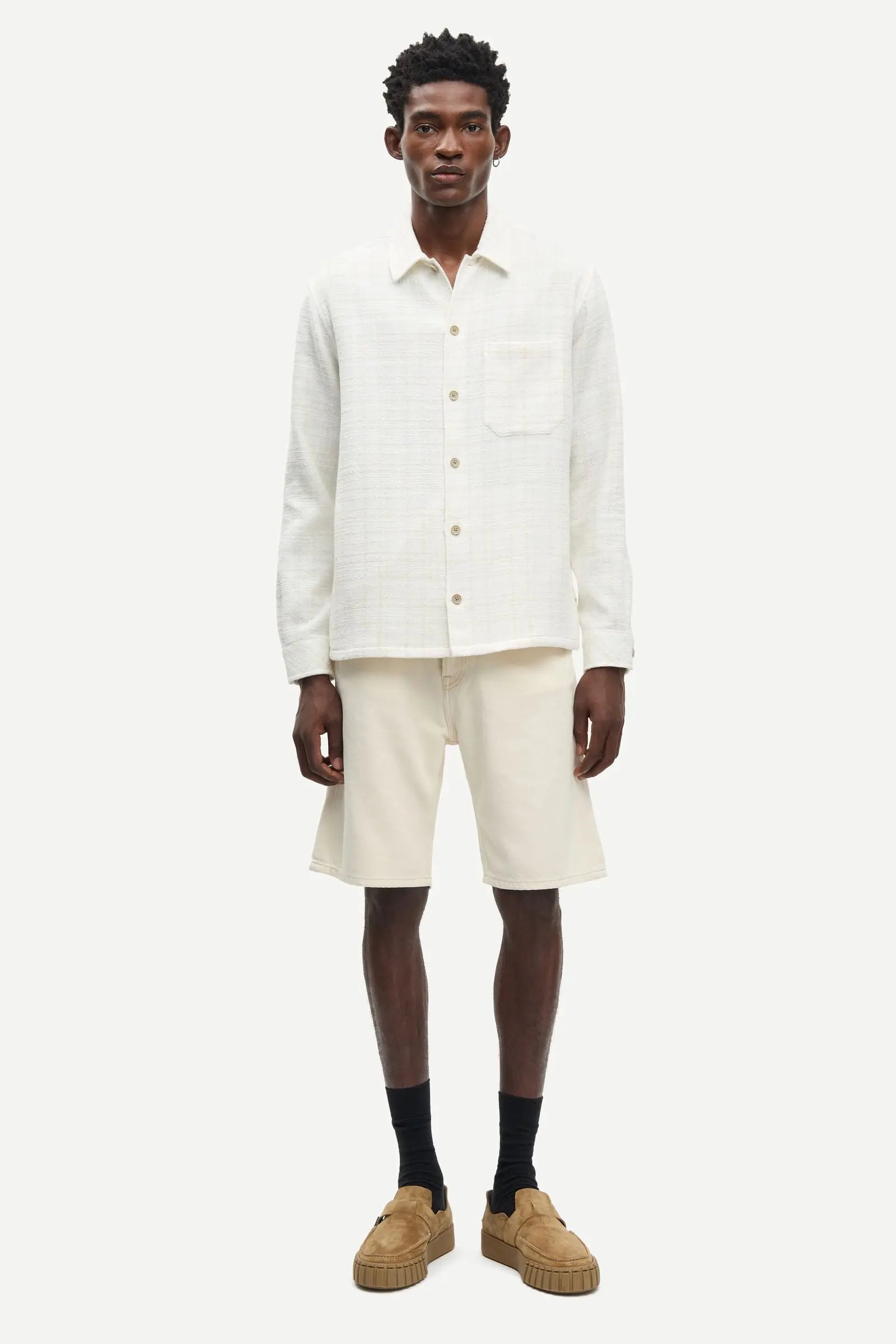 Samsøe Samsøe Sadamon GC overshirt Silver Birch - Mojo Independent Store