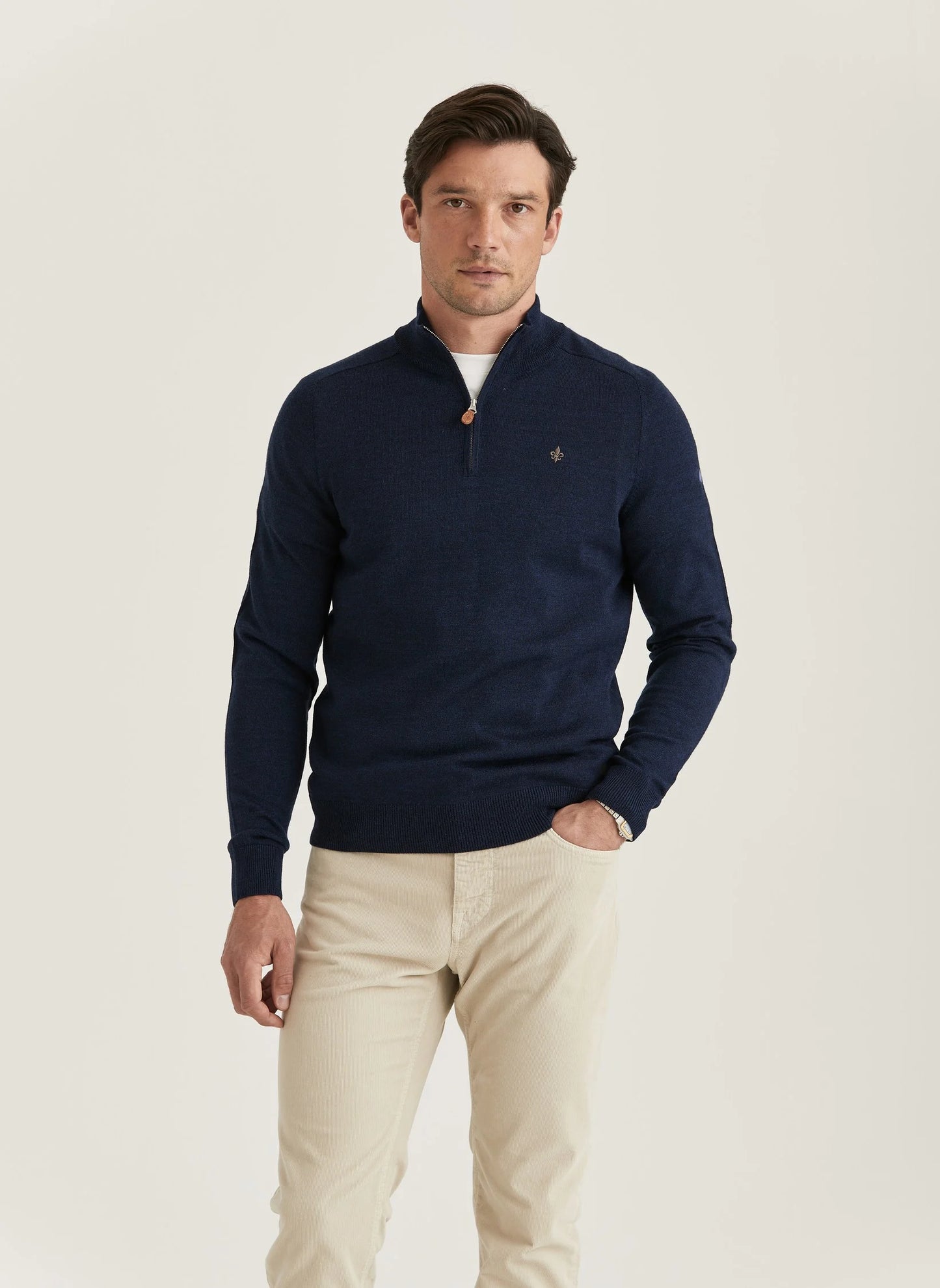 Morris Merino John Zip Blue