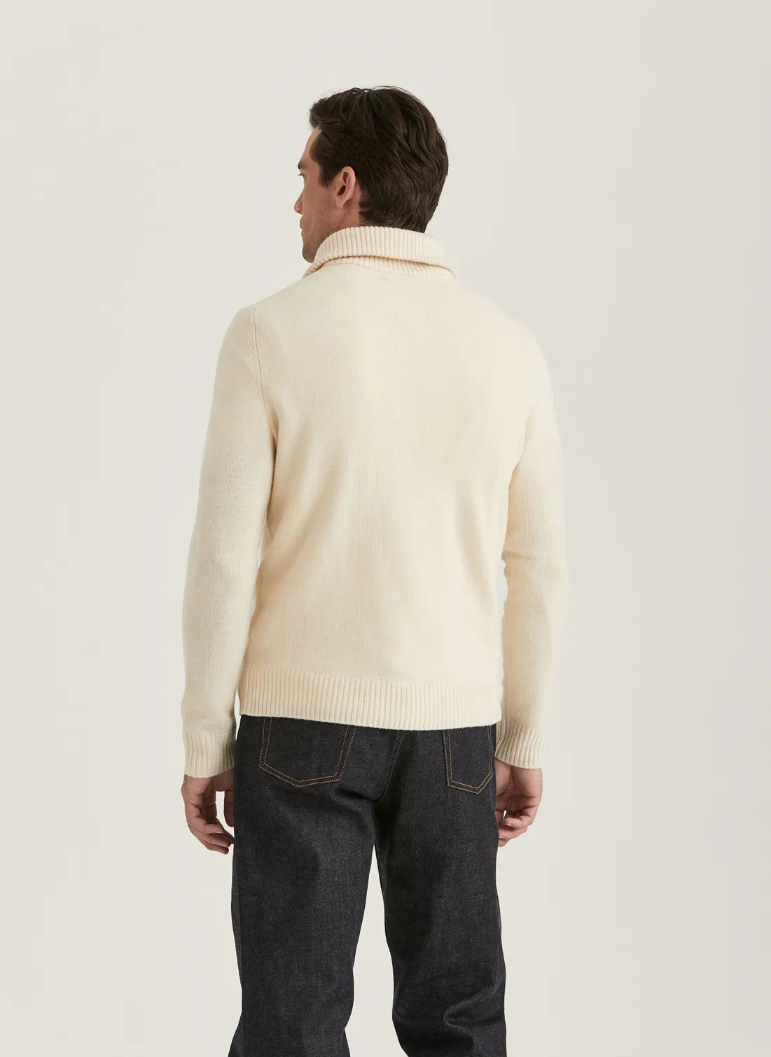 Morris Hertford Half Zip Off White