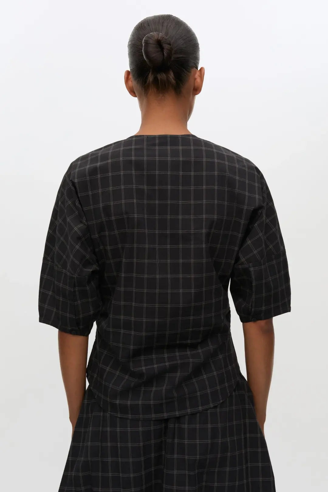 Samsøe Samsøe Satall SS Blouse Black Check - Mojo Independent Store