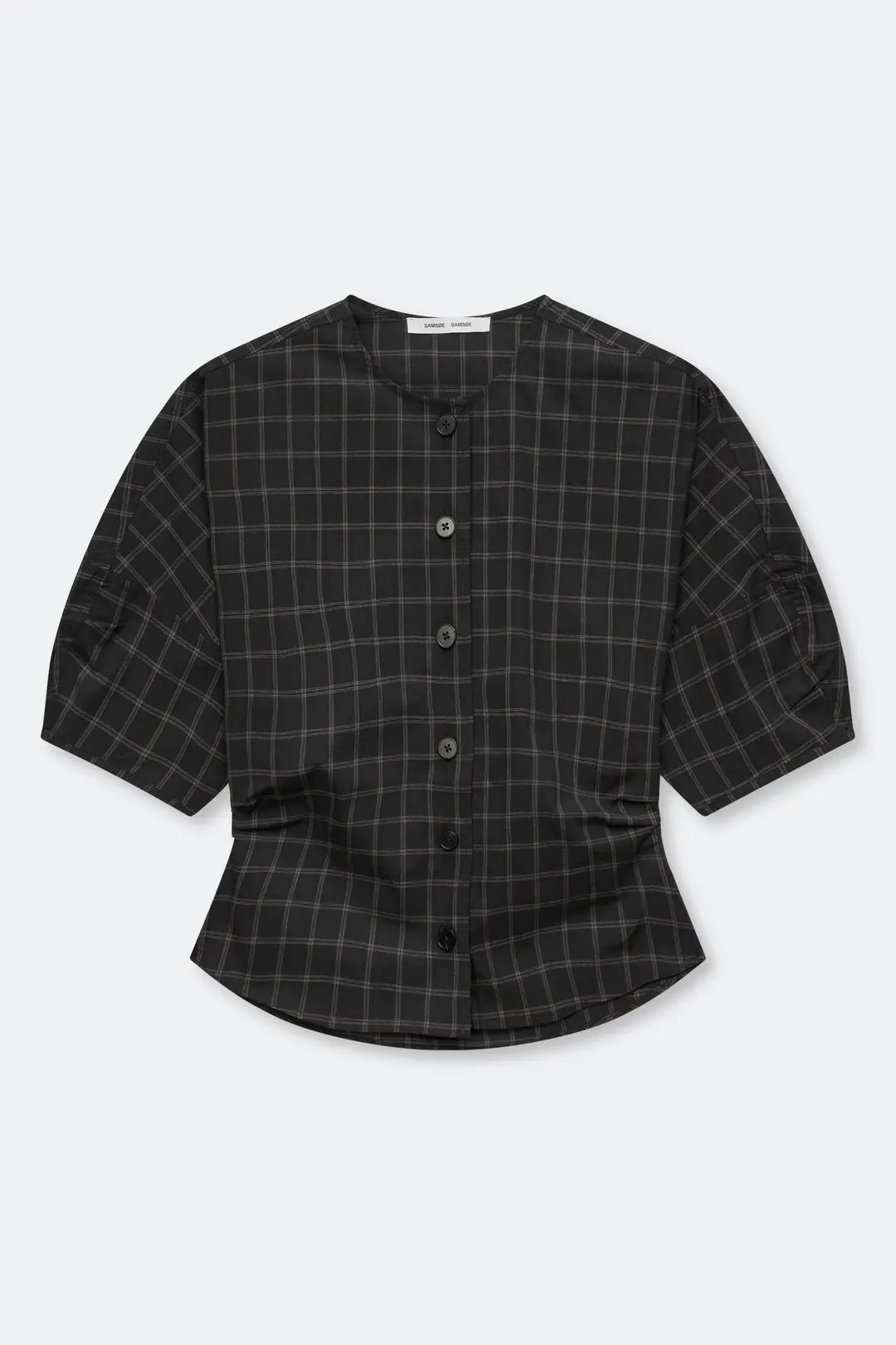 Samsøe Samsøe Satall SS Blouse Black Check - Mojo Independent Store
