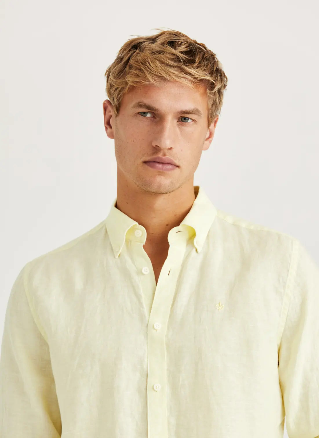 Morris Douglas Linen Shirt Yellow