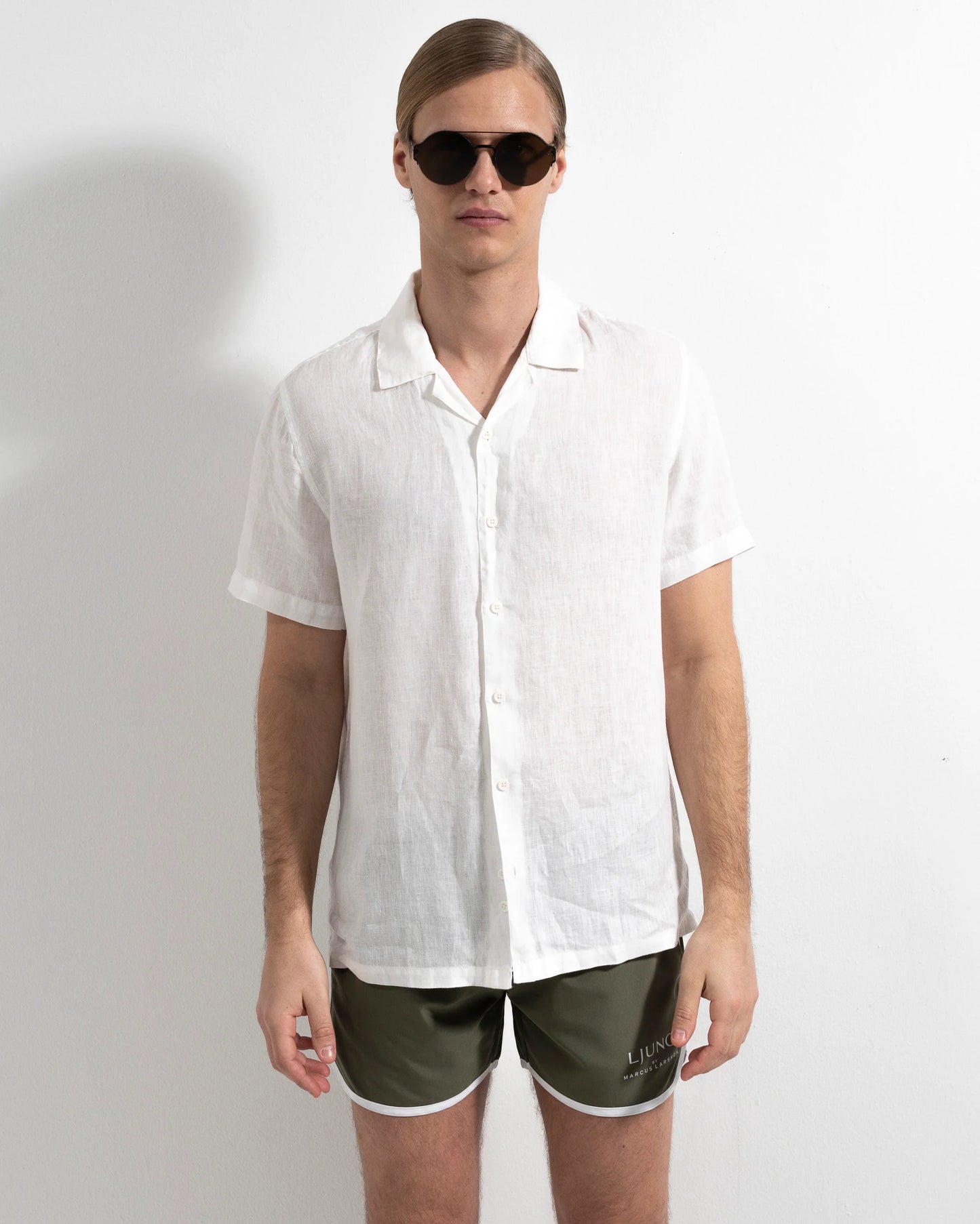 Ljung Washed Camp Washed Linen Shirt White