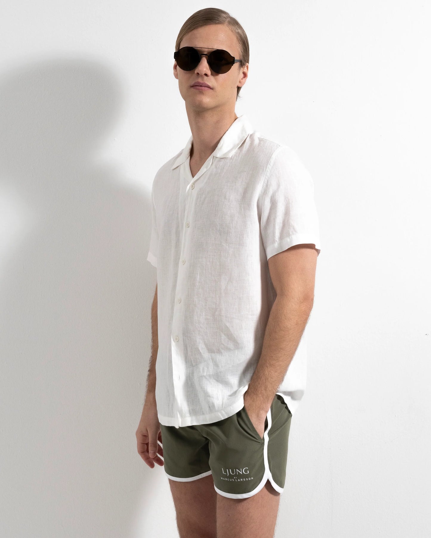 Ljung Washed Camp Washed Linen Shirt White