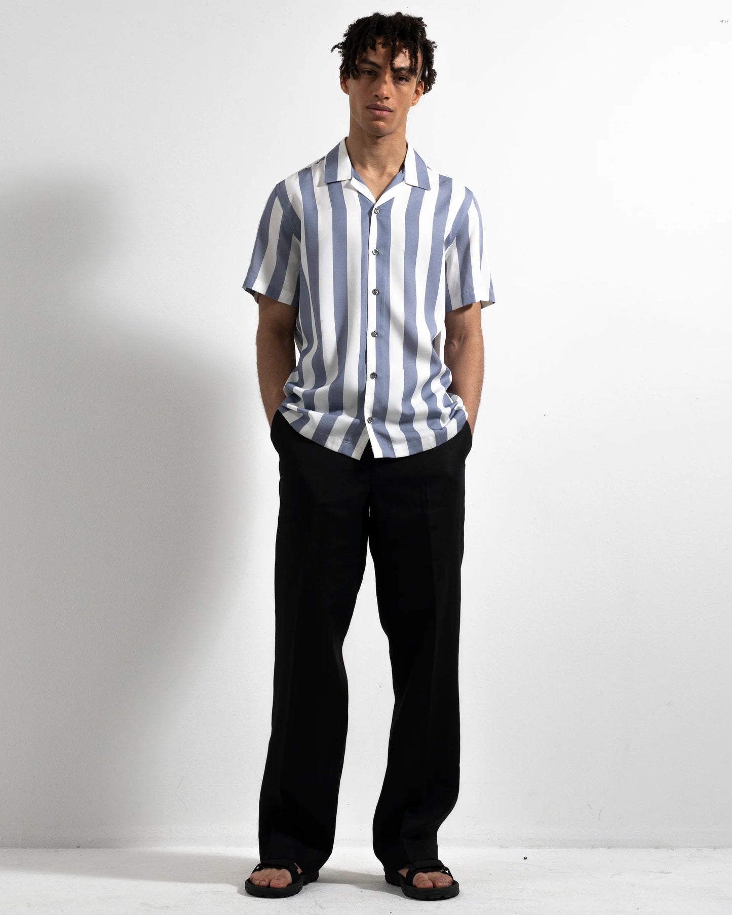 Ljung Camp Tencel Shirt Blue Stripe