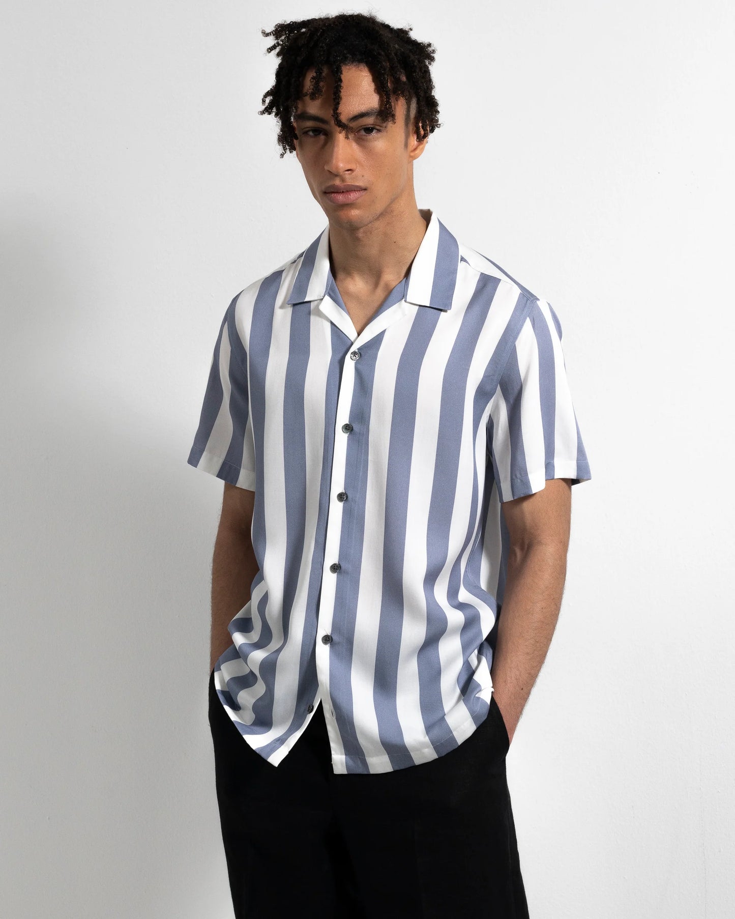 Ljung Camp Tencel Shirt Blue Stripe