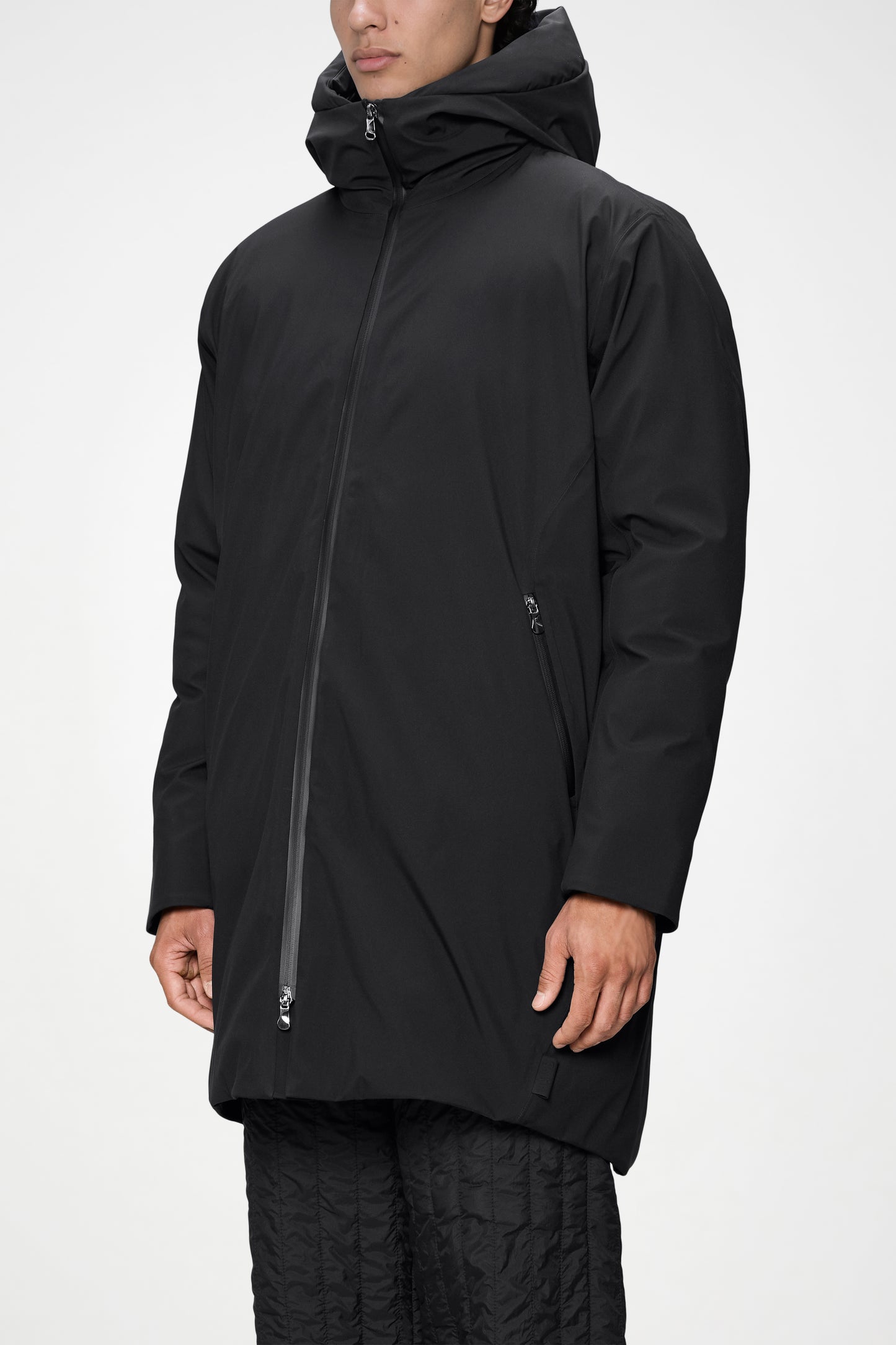 Rains Sarna Long Puffer Jacket Black