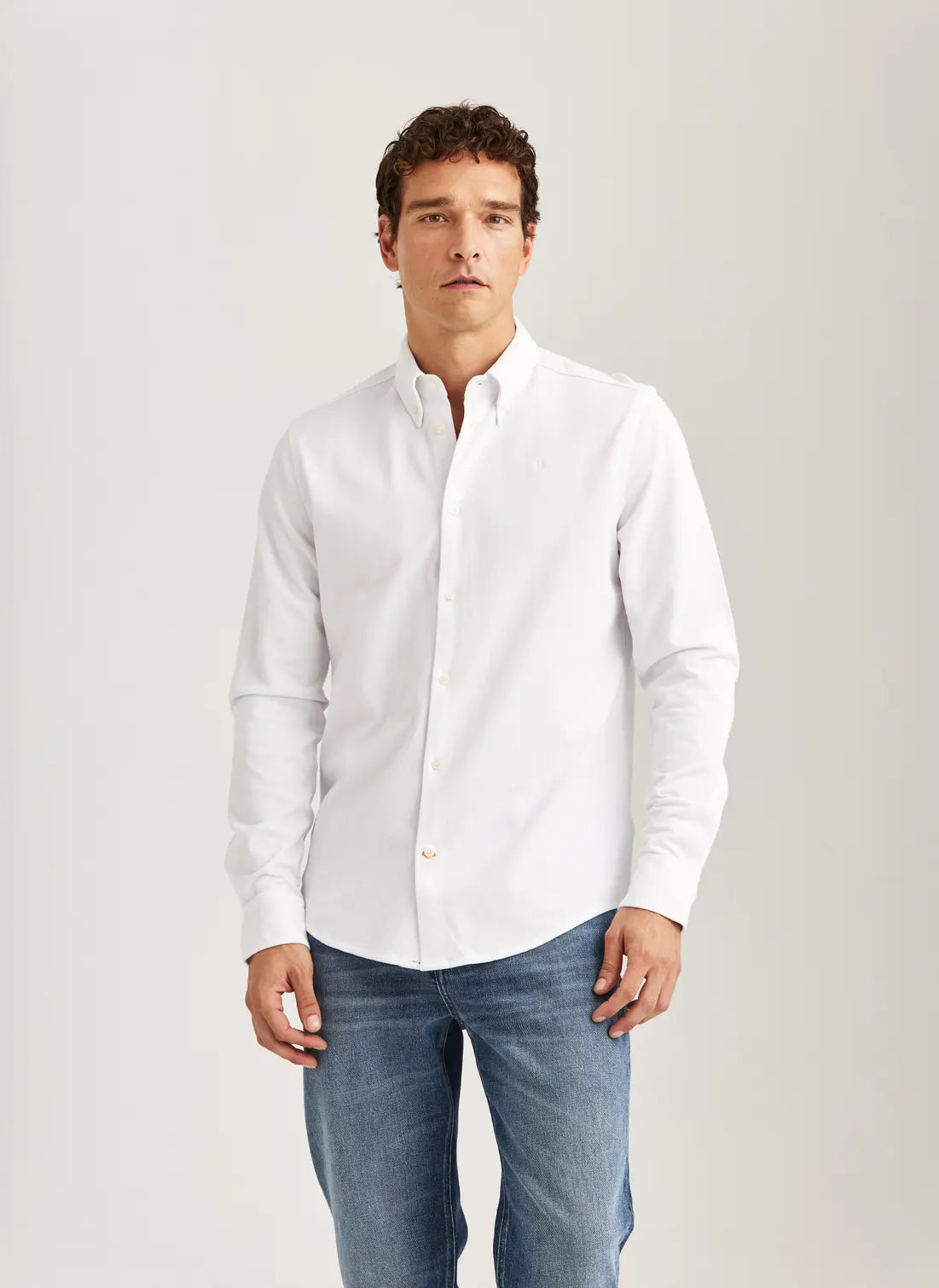 Morris Camden Pique Shirt White - Mojo Independent Store