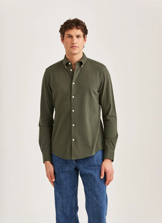 Morris Camden Pique Shirt Olive