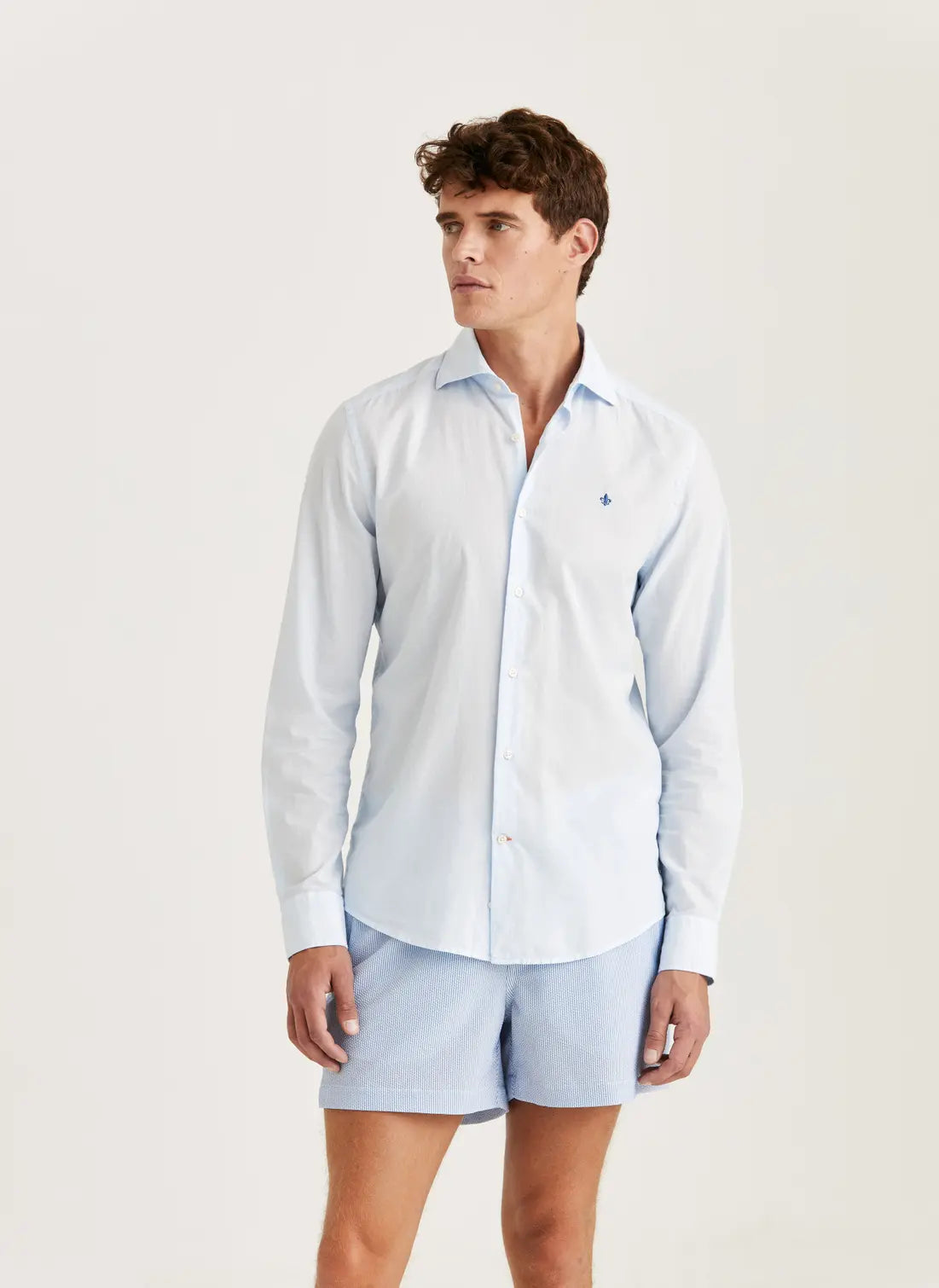 Morris Summer Lightweight Shirt Slim Fit Light Blue
