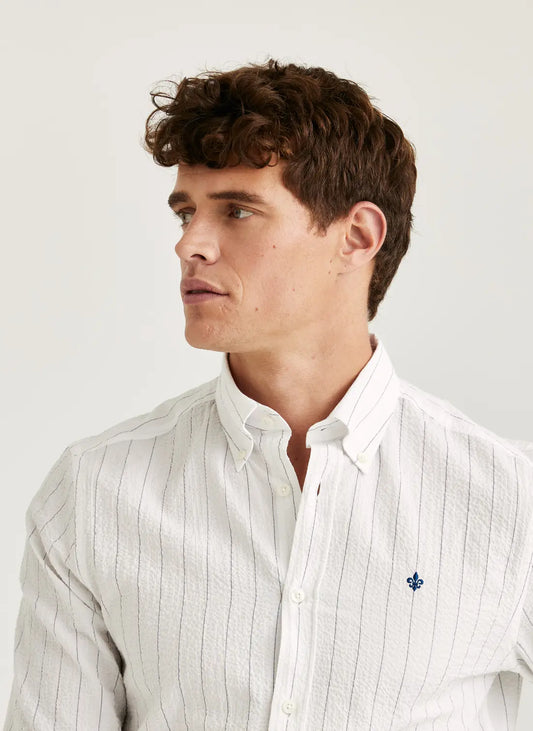 Morris Seersucker Shirt Slim Fit White