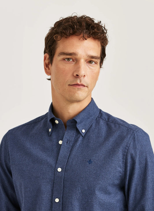 Morris Watts Flannel Shirt Navy