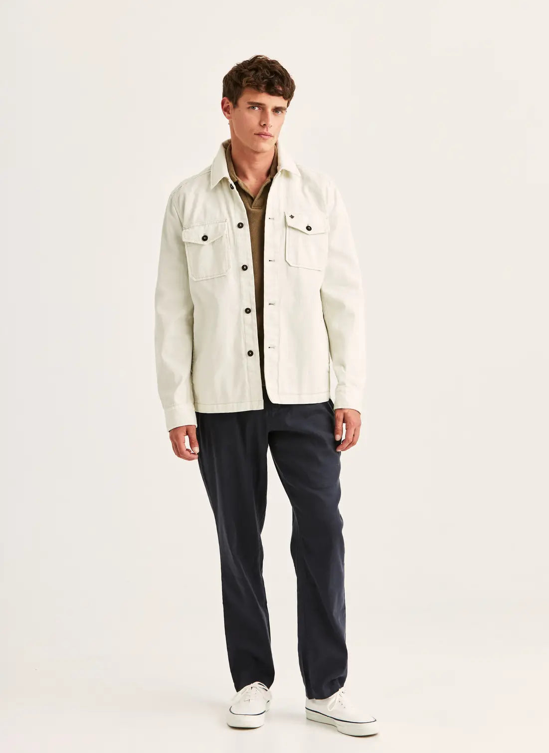 Morris Alain Twill Shirt Jacket Off White - Mojo Independent Store