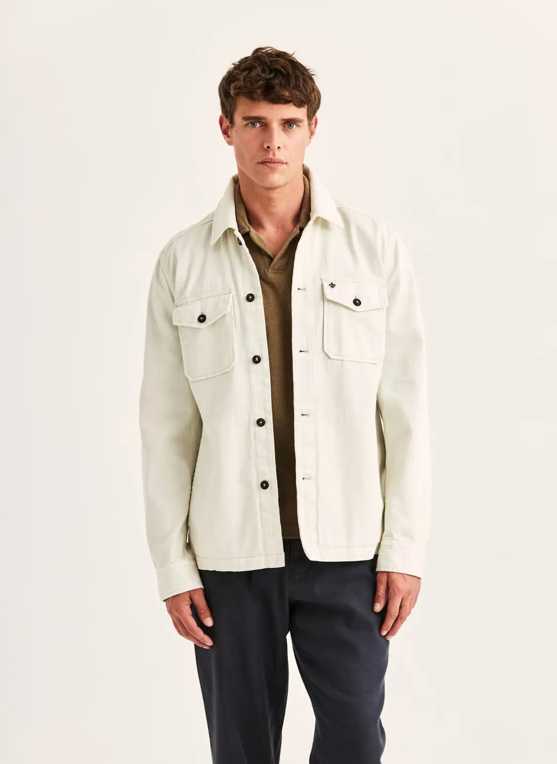 Morris Alain Twill Shirt Jacket Off White - Mojo Independent Store