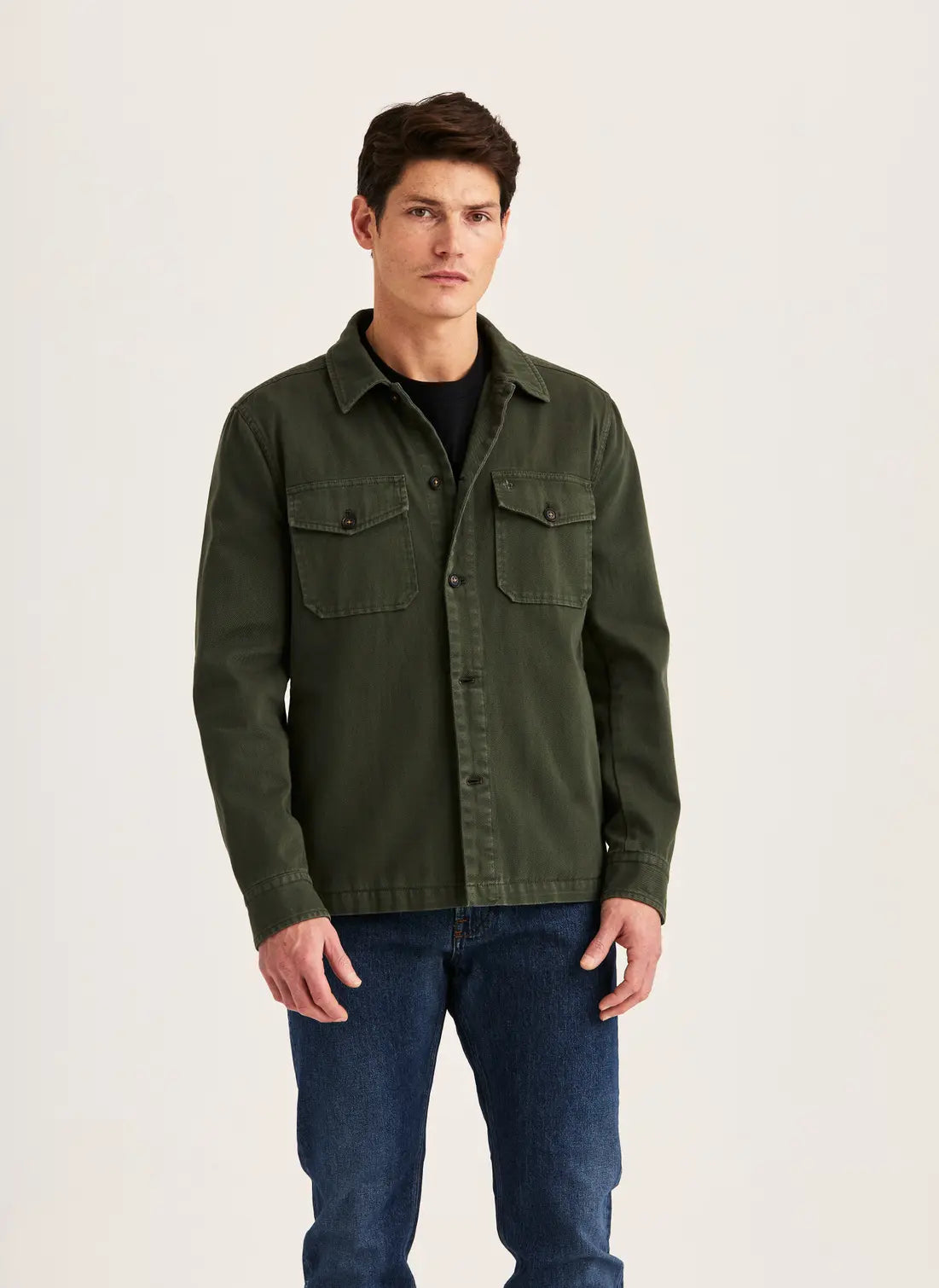 Morris Alain Twill Shirt Jacket Olive