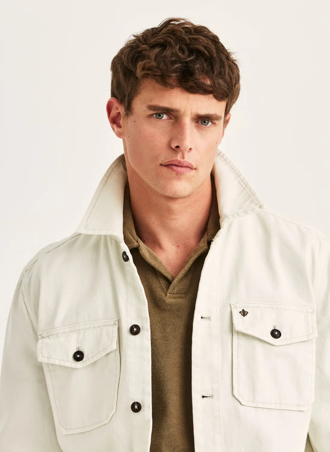 Morris Alain Twill Shirt Jacket Off White - Mojo Independent Store