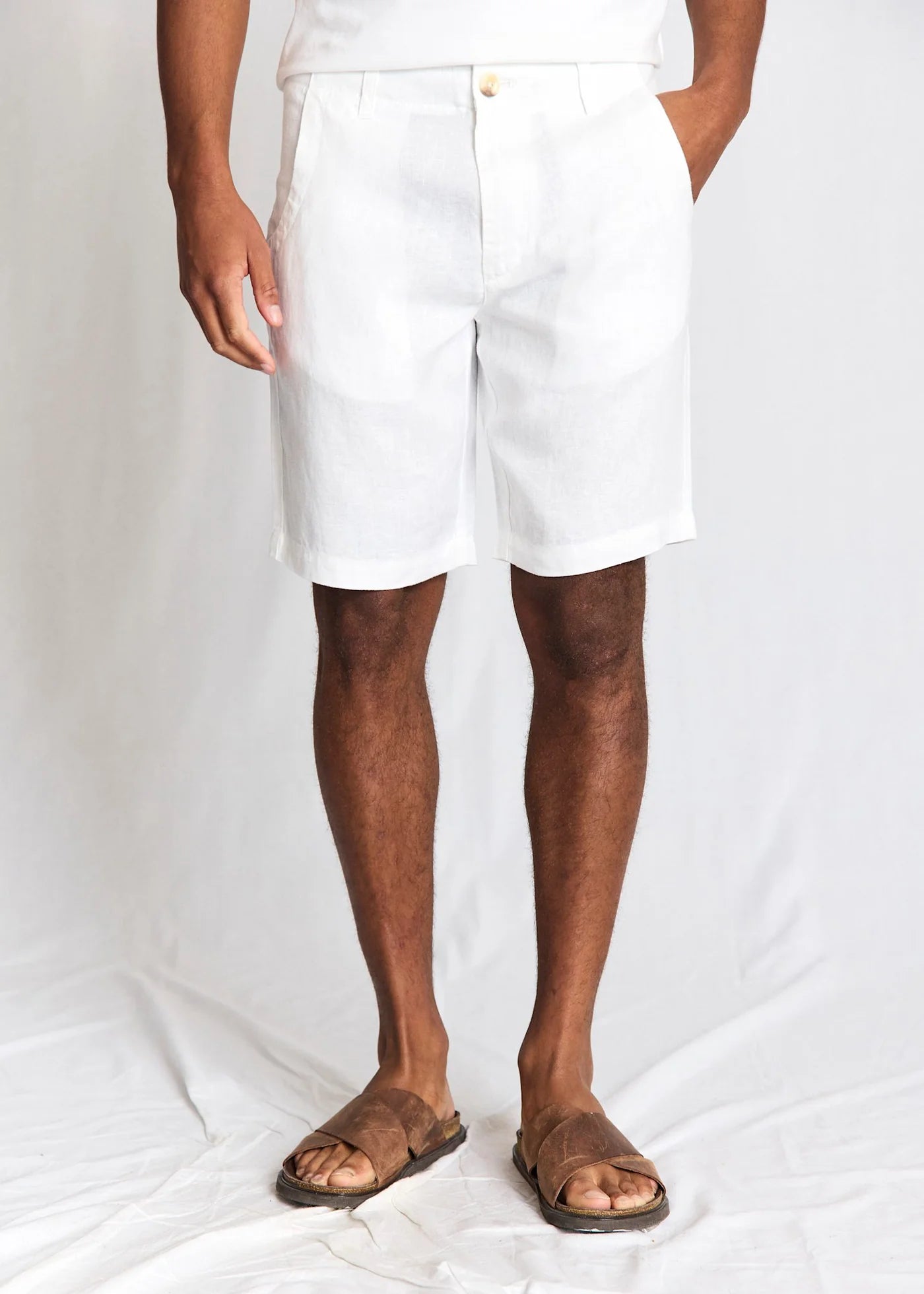 Bruun&Stengade Paolos Regular Fit Shorts White