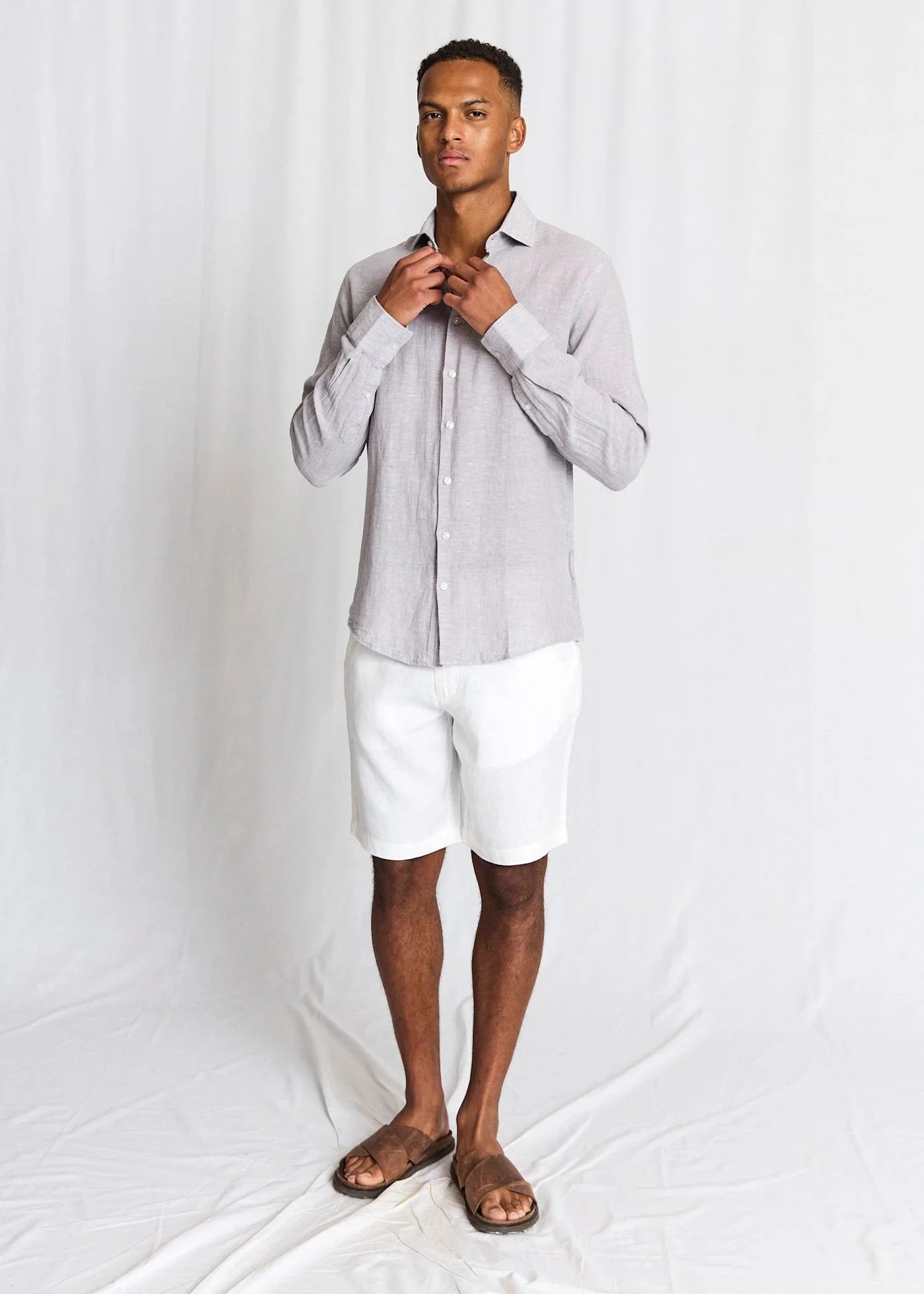 Bruun&Stengade Paolos Regular Fit Shorts White