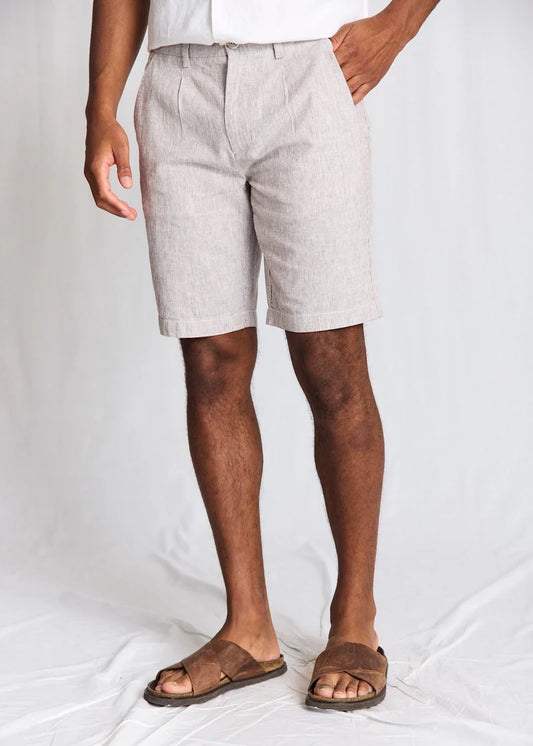 Bruun og Stengade Darion Regular Fit Shorts Brown/White - Mojo Independent Store