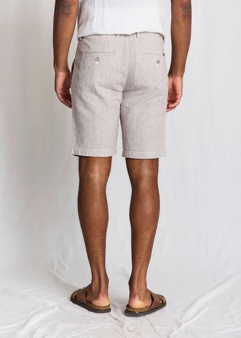 Bruun og Stengade Darion Regular Fit Shorts Brown/White - Mojo Independent Store