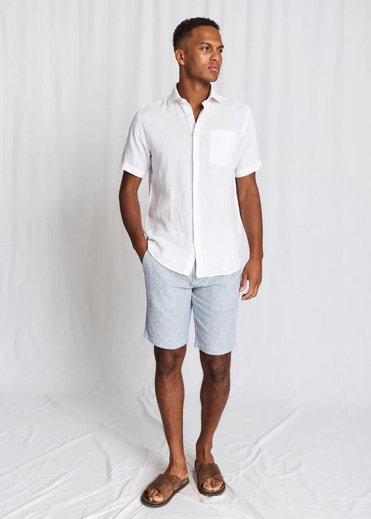 Bruun og Stengade Darion Regular Fit Shorts Navy/White - Mojo Independent Store