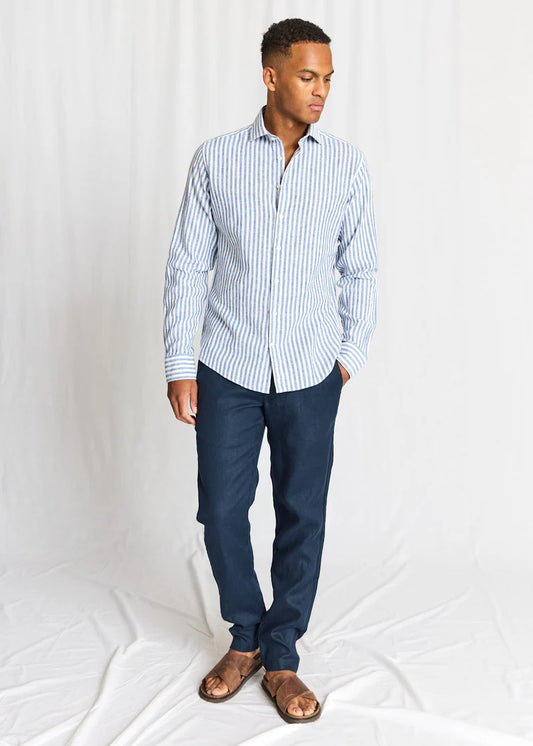Bruun & Stengade Rubio Casual Modern Fit Shirt Blue(White - Mojo Independent Store
