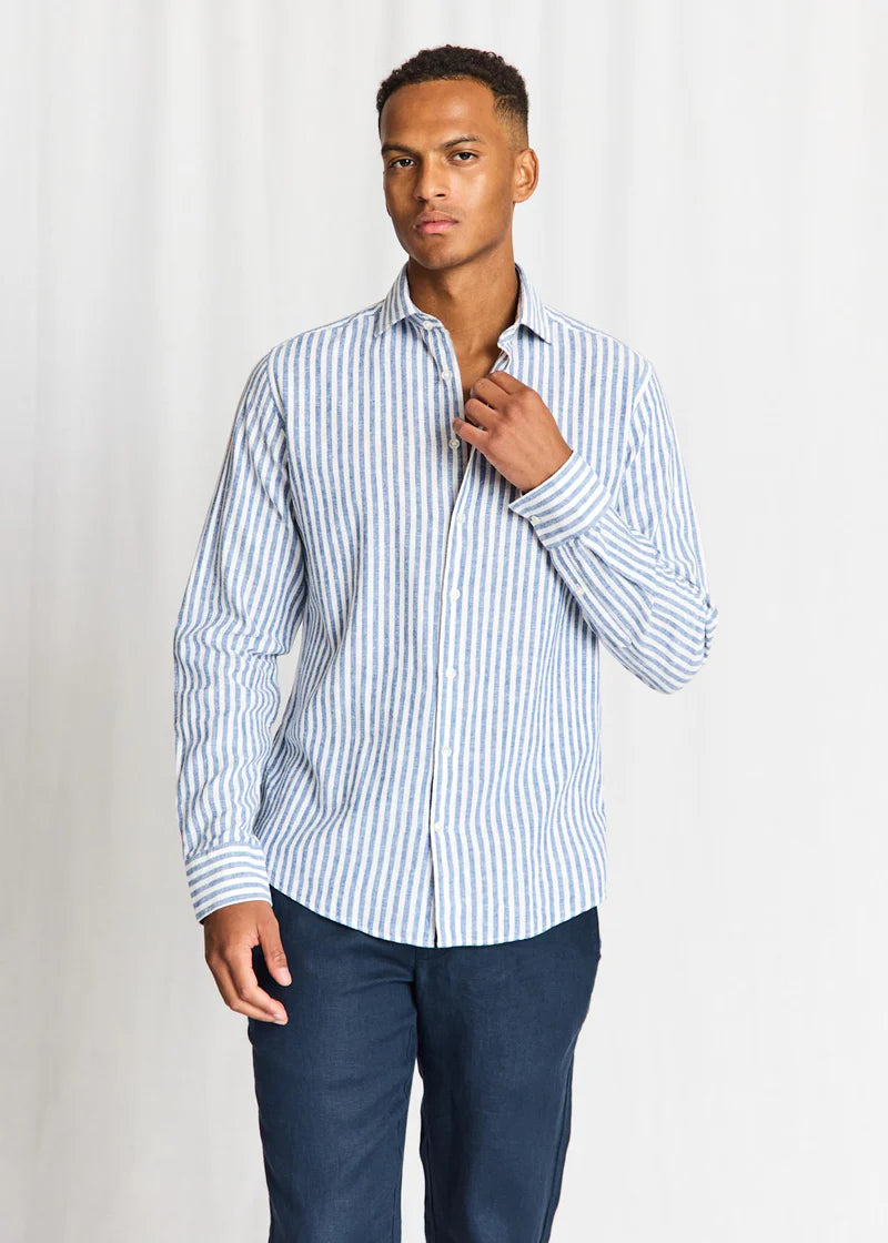 Bruun & Stengade Rubio Casual Modern Fit Shirt Blue(White - Mojo Independent Store