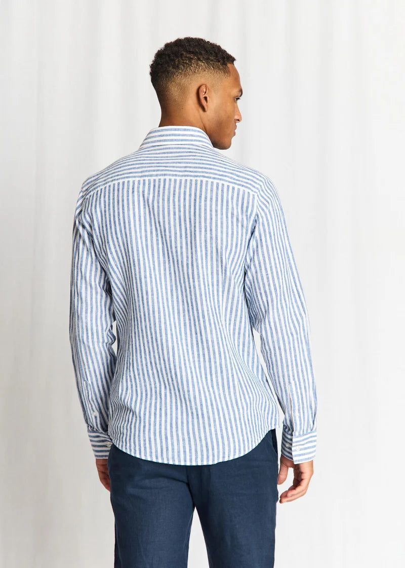 Bruun & Stengade Rubio Casual Modern Fit Shirt Blue(White - Mojo Independent Store