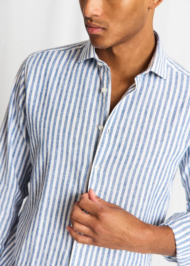 Bruun & Stengade Rubio Casual Modern Fit Shirt Blue(White - Mojo Independent Store