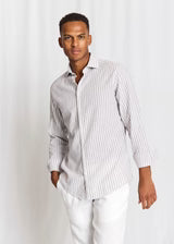 Bruun & Stengade Rubio Casual Modern Fit Shirt Grey/White - Mojo Independent Store