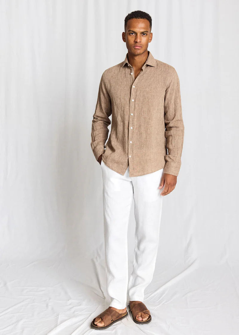 Bruun & Stengade Tahaka Casual Modern Fit Shirt Brown - Mojo Independent Store