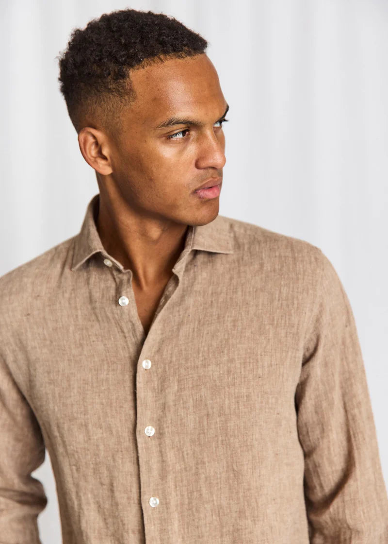 Bruun & Stengade Tahaka Casual Modern Fit Shirt Brown - Mojo Independent Store