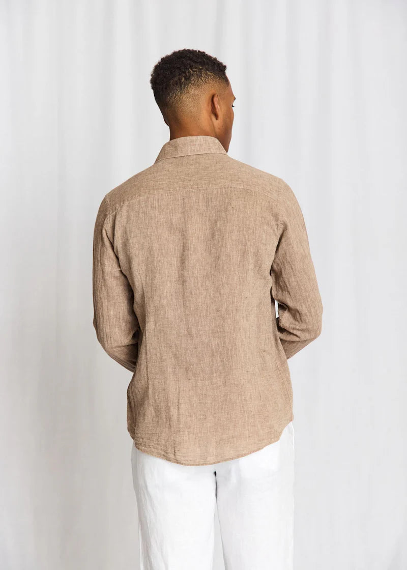 Bruun & Stengade Tahaka Casual Modern Fit Shirt Brown - Mojo Independent Store