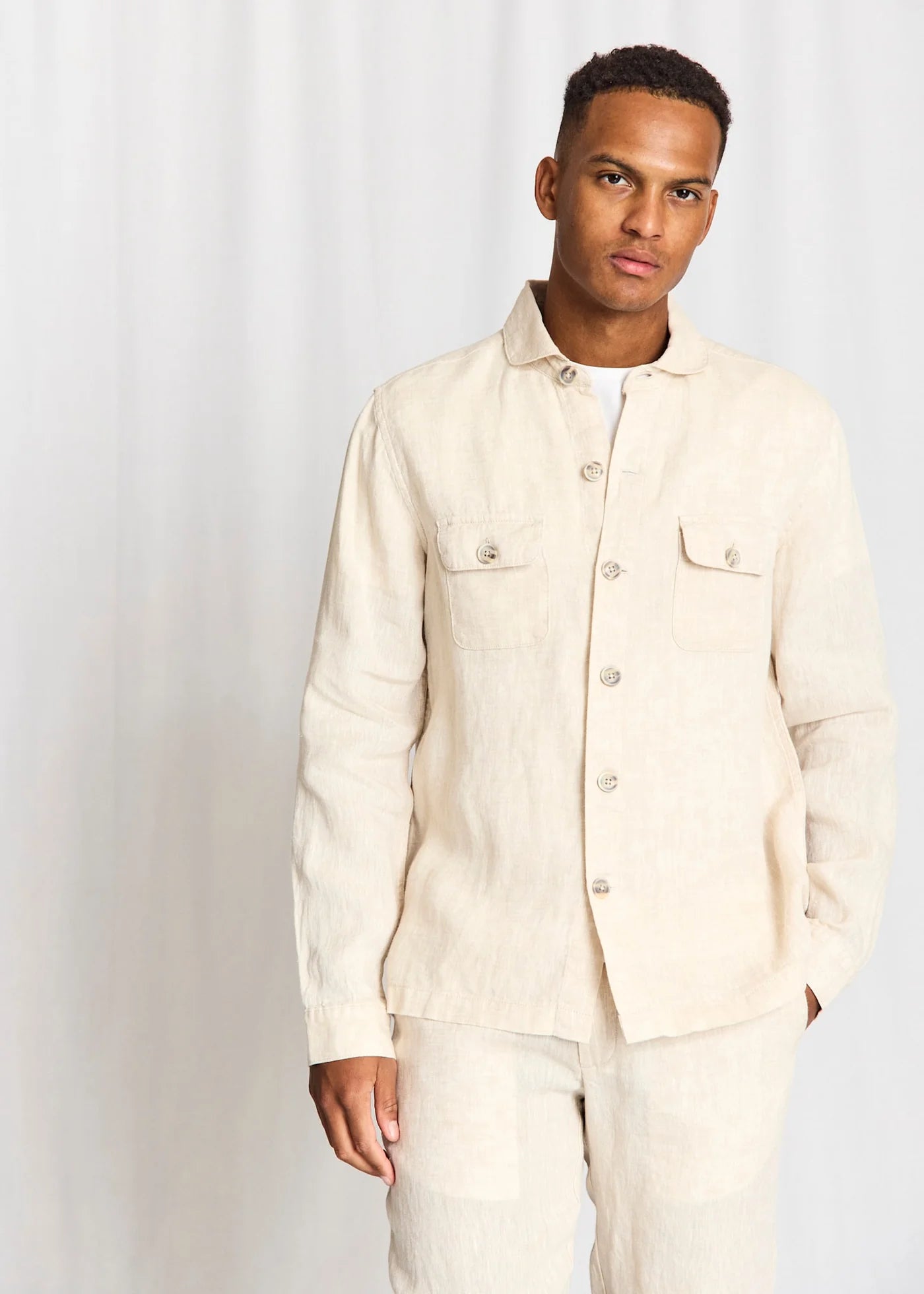 Bruun & Stengade Davide Regular Fit Overshirt Sand - Mojo Independent Store