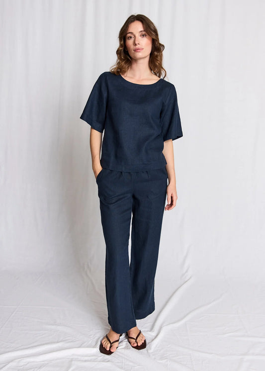 Bruun & Stengade Lucianne Regular Fit Top Navy - Mojo Independent Store