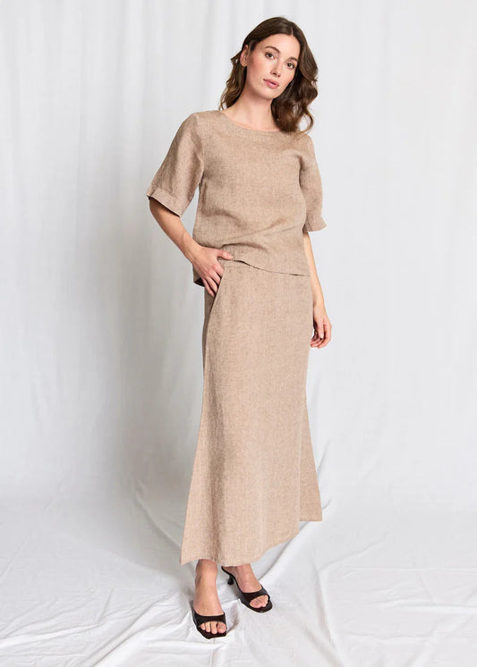 Bruun & Stengade Jolanda Regular Fit Skirt Brown - Mojo Independent Store