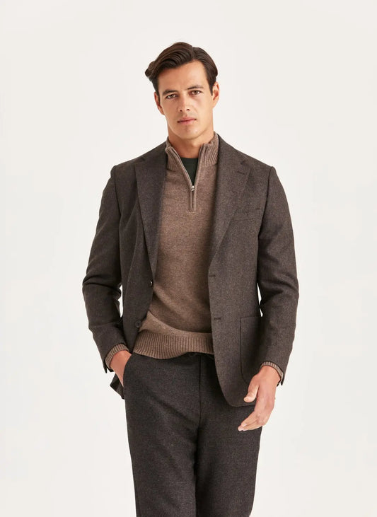 Morris Flannel Suit Jacket Brown