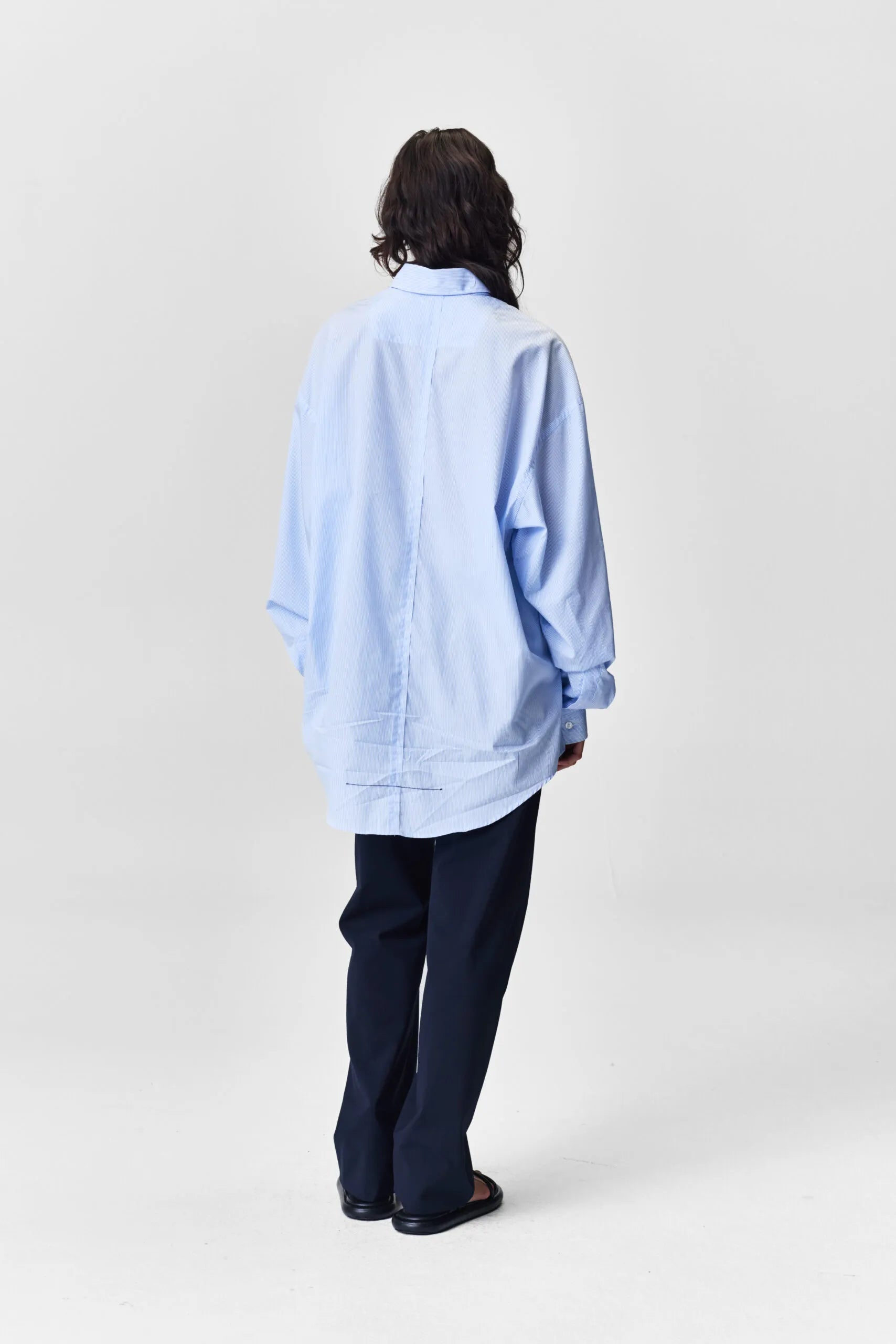 Adnym Atelier Mou bd Shirt Blue Pin Stripe - Mojo Independent Store