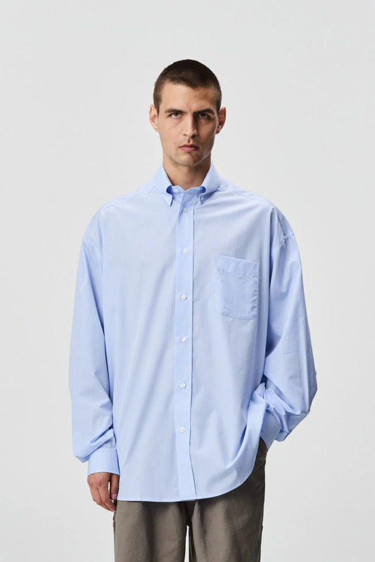 Adnym Atelier Mou bd Shirt Blue Pin Stripe - Mojo Independent Store