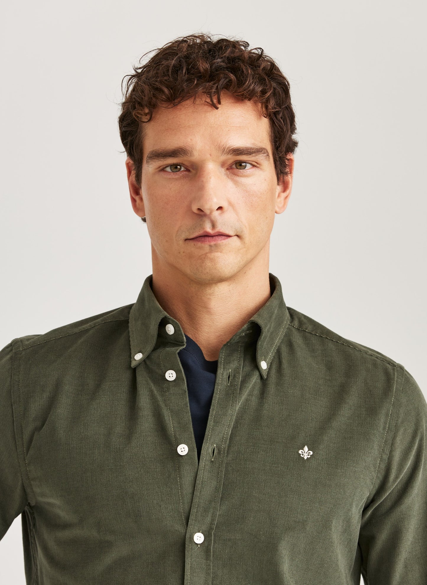 Morris Douglas Cord Shirt Slim Fit Olive - Mojo Independent Store