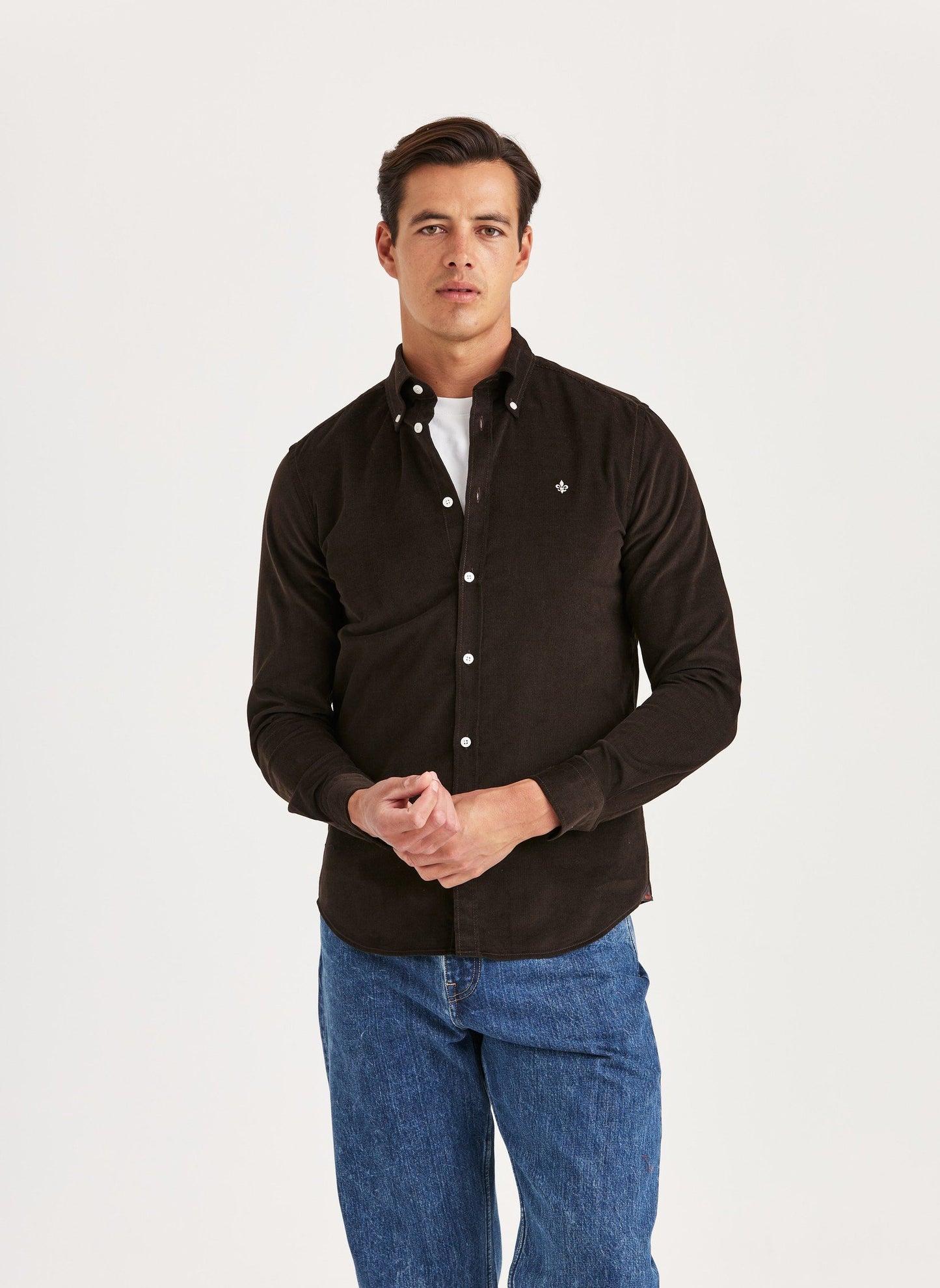 Morris Douglas Cord Shirt Slim Fit Brown