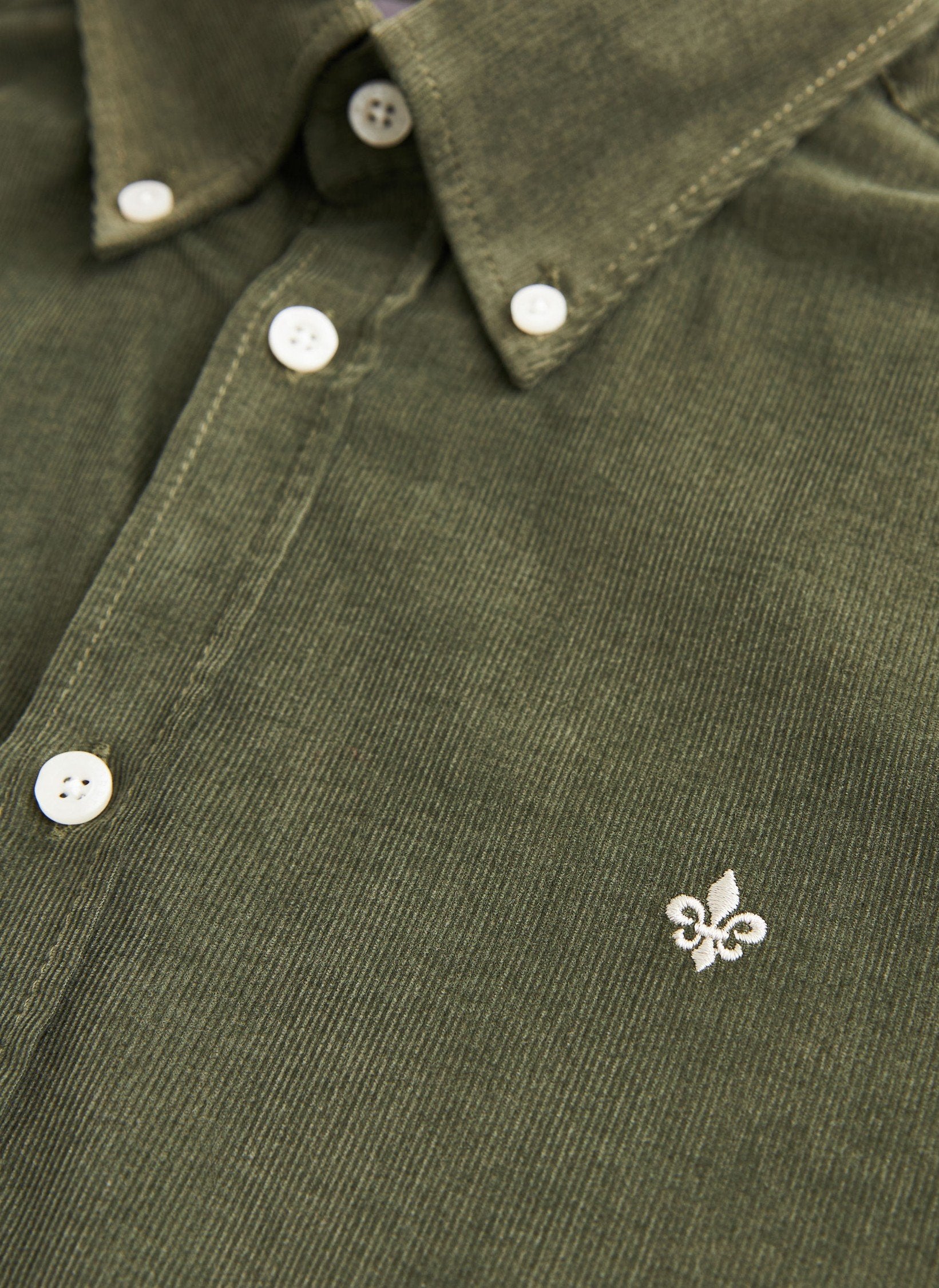 Morris Douglas Cord Shirt Slim Fit Olive - Mojo Independent Store