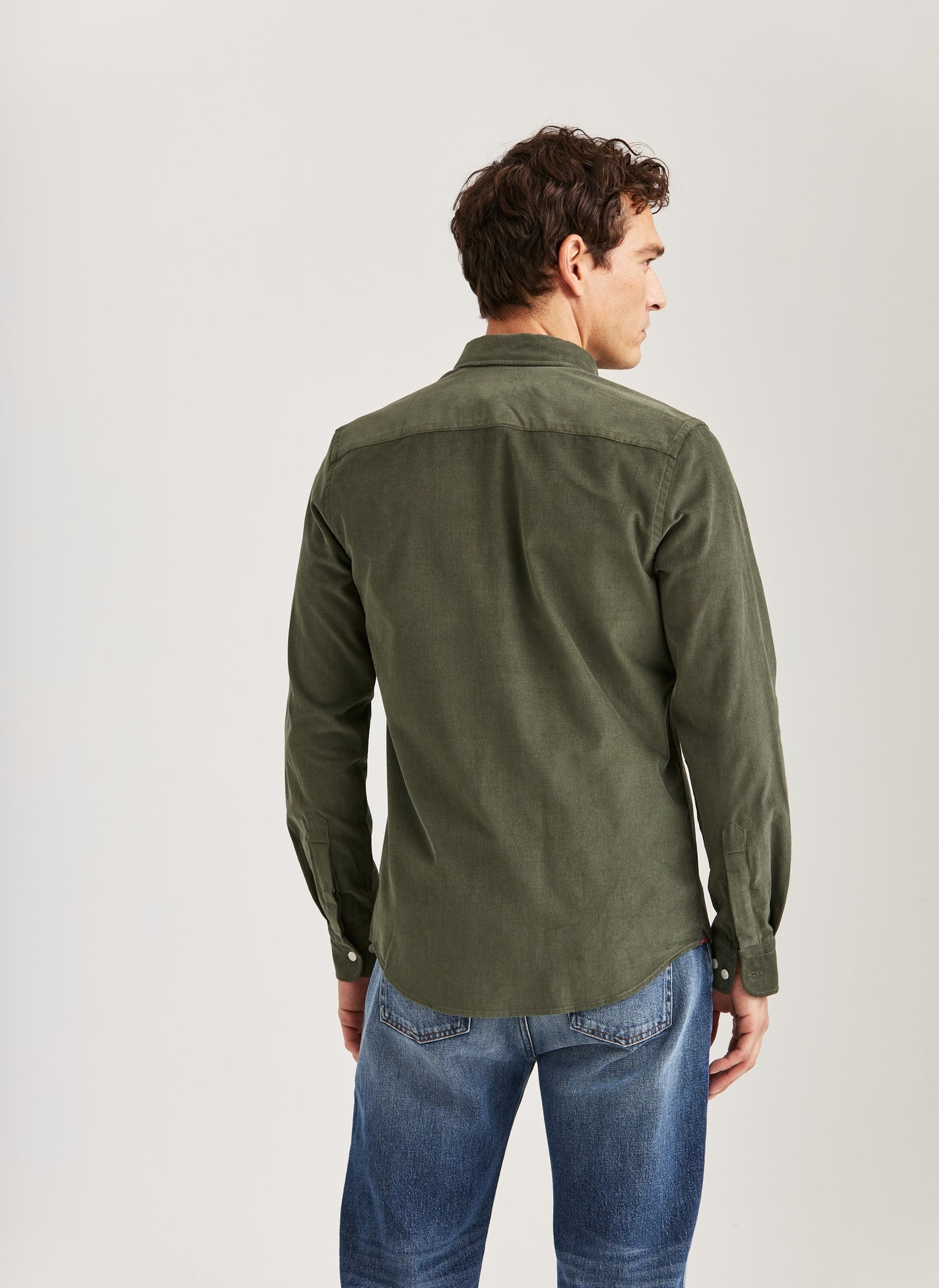 Morris Douglas Cord Shirt Slim Fit Olive - Mojo Independent Store