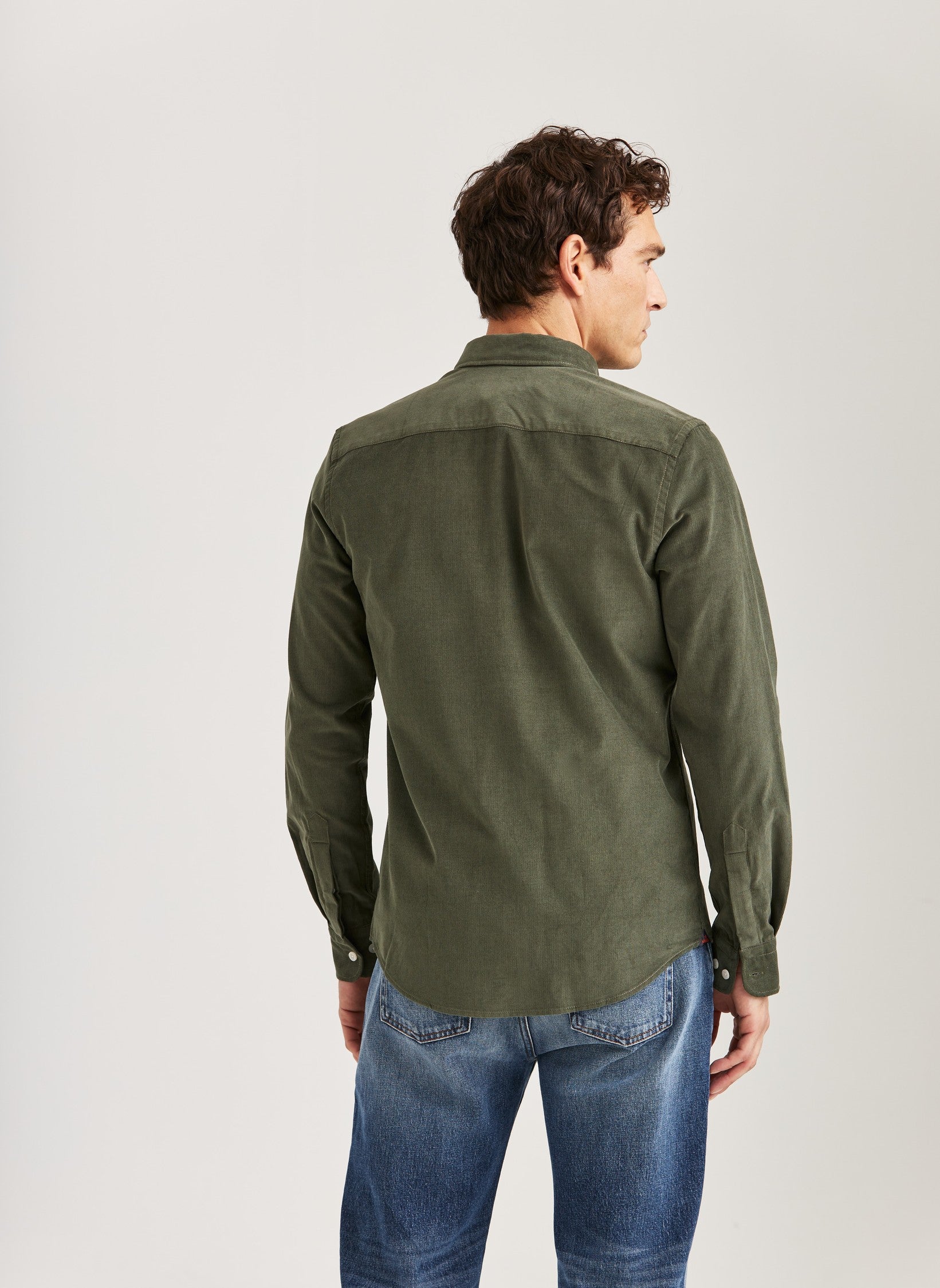Morris Douglas Cord Shirt Slim Fit Olive - Mojo Independent Store