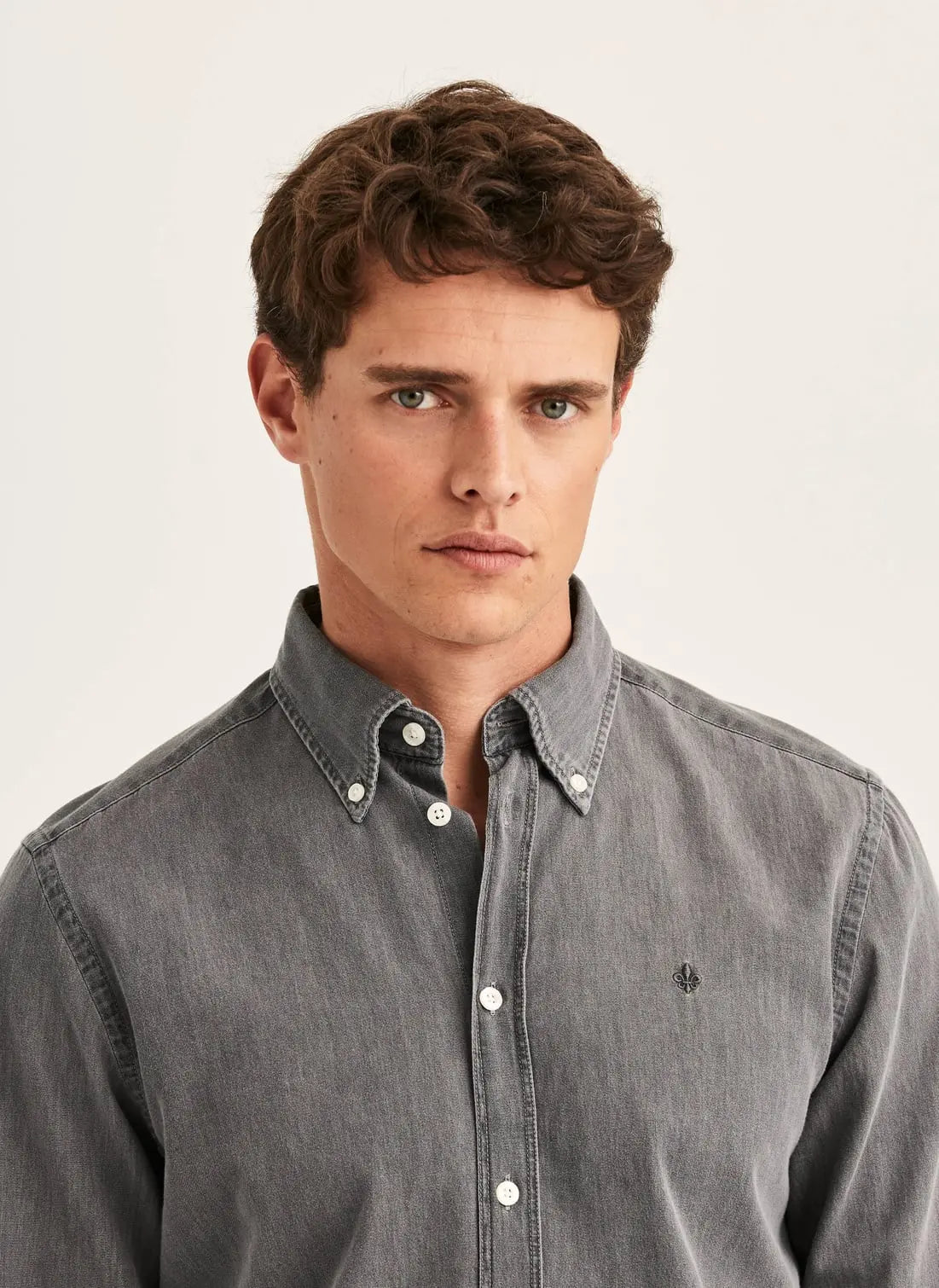 Morris Light Denim Shirt Grey