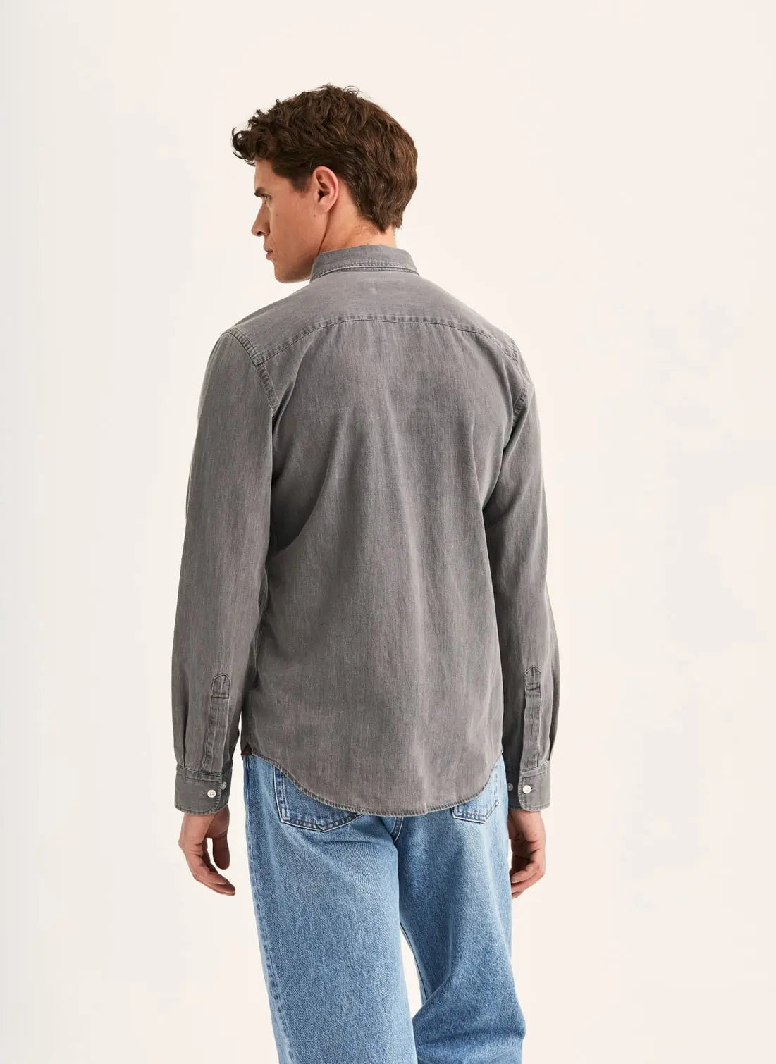 Morris Light Denim Shirt Grey